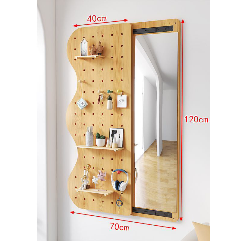 Manufacturers Full-length Dormitory Dressing Wholesale Household Full Body Bedroom Hanging Wall Mirror with coat rack