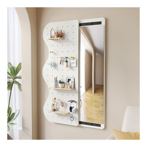 Manufacturers Full-length Dormitory Dressing Wholesale Household Full Body Bedroom Hanging Wall Mirror with coat rack