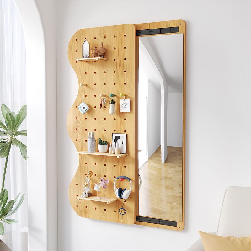 Manufacturers Full-length Dormitory Dressing Wholesale Household Full Body Bedroom Hanging Wall Mirror with coat rack