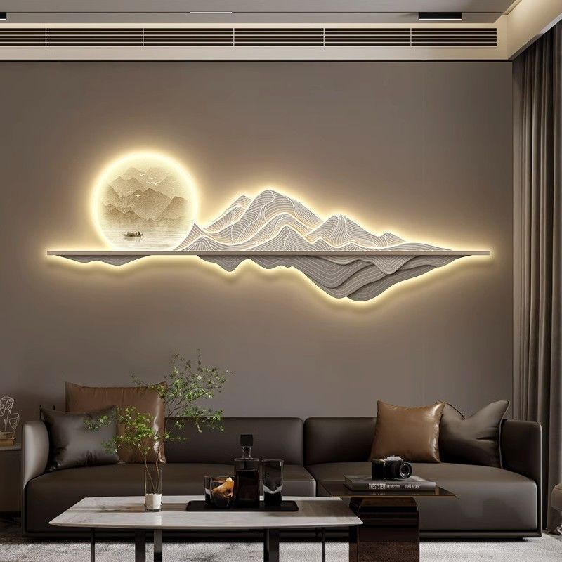 NEW Chinese tree Style acrylic wall decor with LED light wall art for living room bedroom office