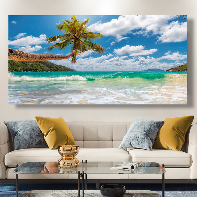 Tropical Island Wall Art Beaches Coconut Tree Pictures Landscape Posters and Prints Seascape Canvas Painting For Home Decor