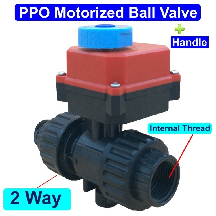 HEPHIS PPO Body&Ceramics Ball Stepper Motor Steam Spill Proportional Control Valve Motorized Ball Valve