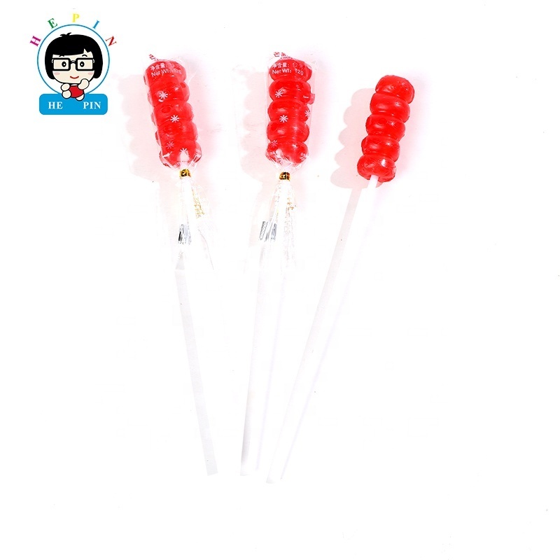 Factory Wholesale Custom Sweet Gourd Shape Lollipop With Glue Stick Colorful Sweet Gummy Candy