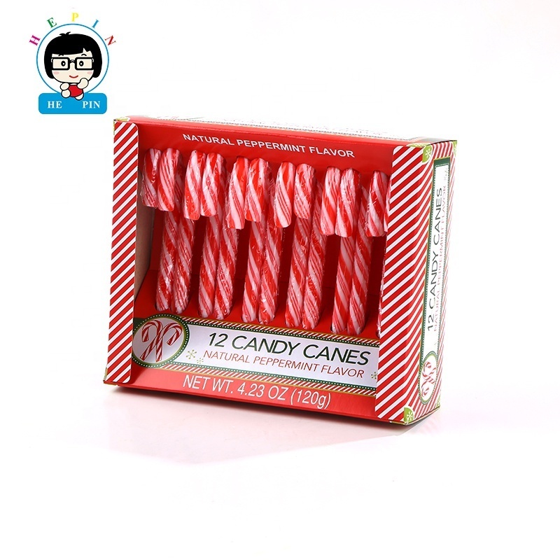 Best Selling 12 G Halal Christmas Candy Cane Sweet Fruity Fresh Candy Canes for Kids