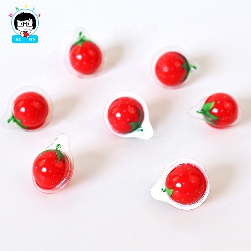 Wholesale OEM Order 2g Mini Gummy Ball Strawberry Flavor Filled Jam Soft Candy Gummy For Kids