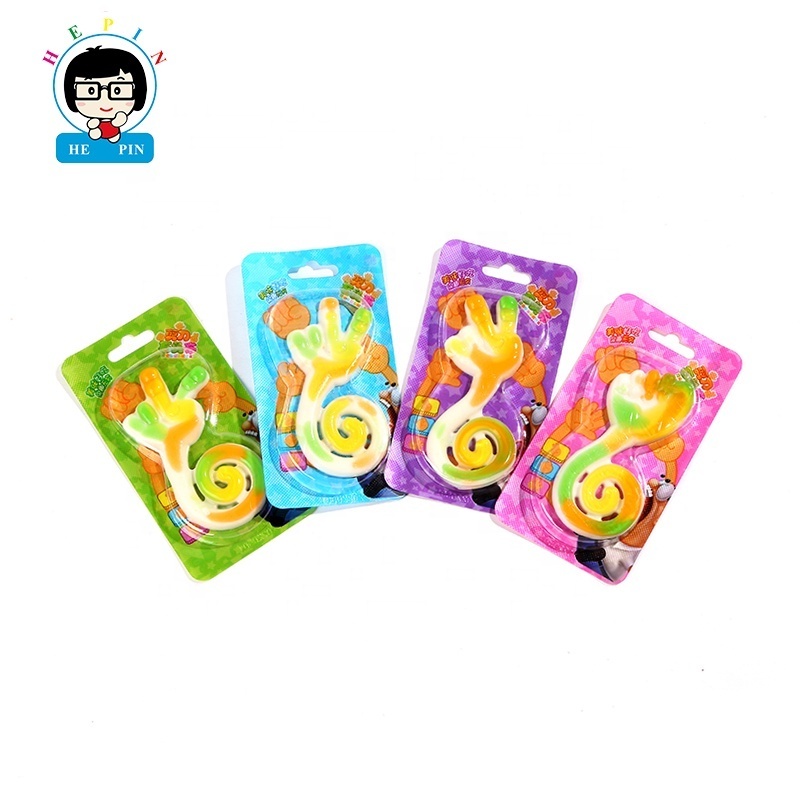 Wholesale Factory Direct Rock Paper Scissors  Gummy Candy Strip Shape Soft Chewy Candy