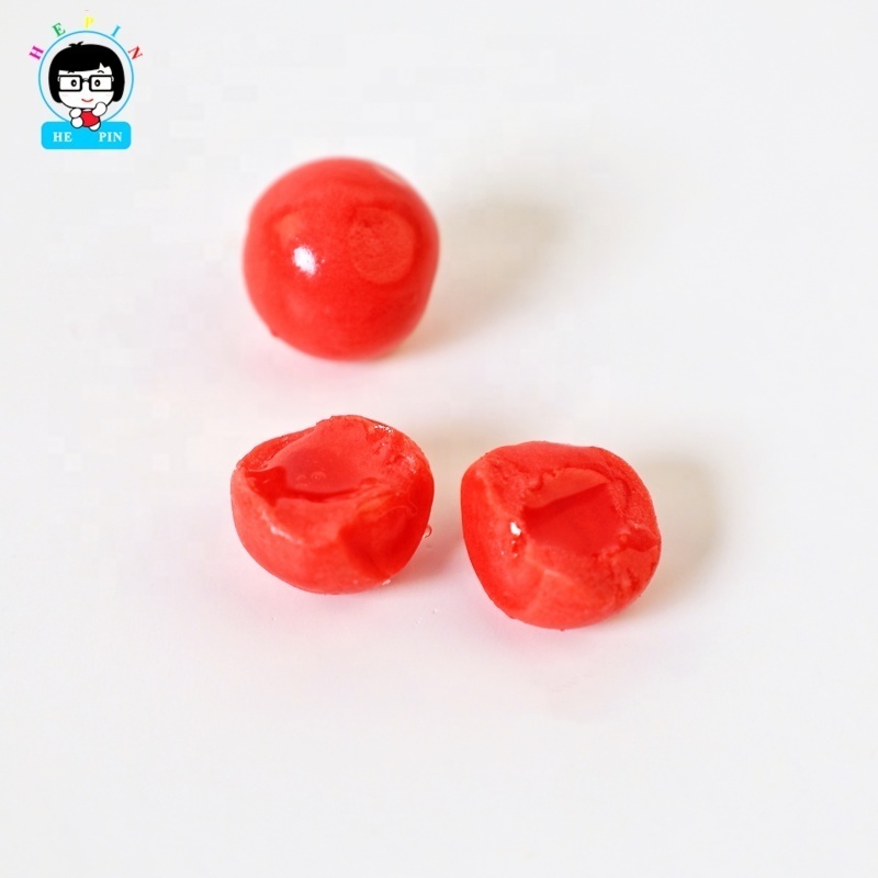 Wholesale OEM Order 2g Mini Gummy Ball Strawberry Flavor Filled Jam Soft Candy Gummy For Kids