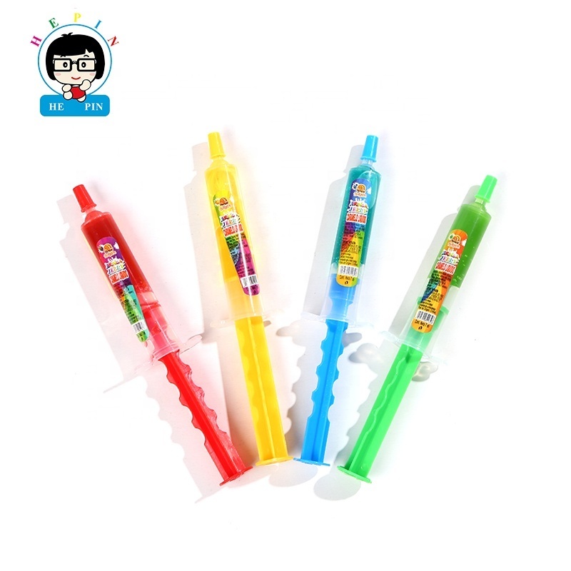 Wholesale Factory Fruit Jelly Candy Filled Sweet Liquid Jam Injection Syringe Toys Candy For Kids