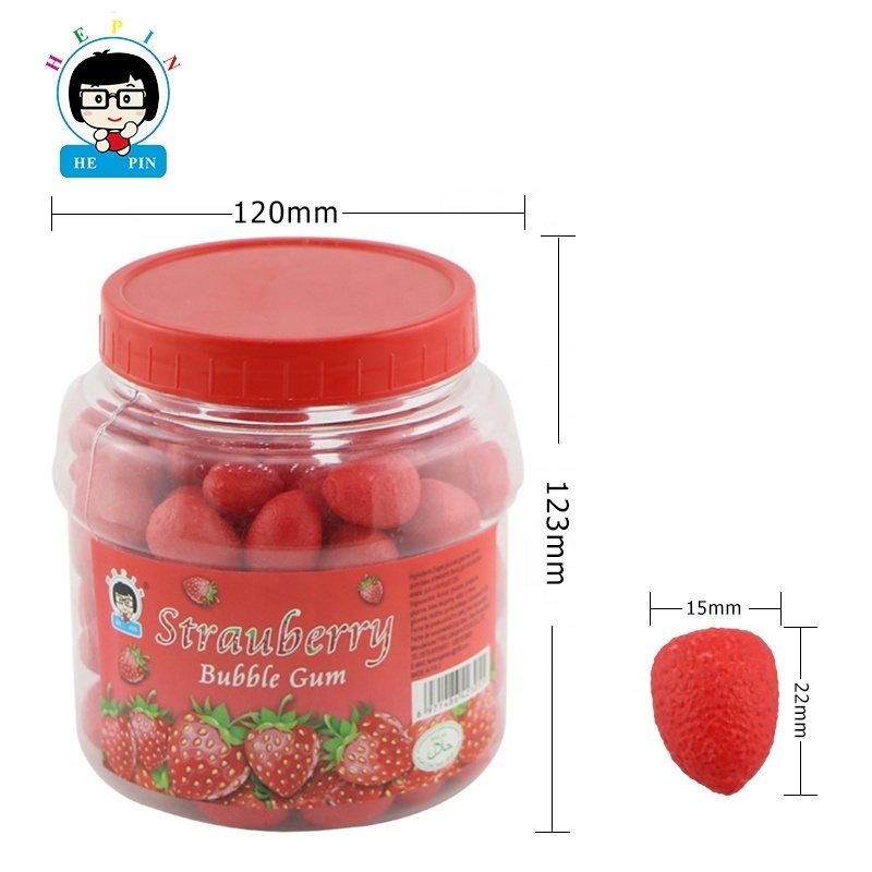 Strawberry Shape Bubble Ball In Jar Round Bubble Gum