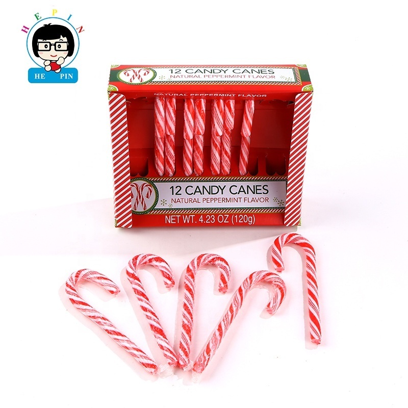 Best Selling 12 G Halal Christmas Candy Cane Sweet Fruity Fresh Candy Canes for Kids