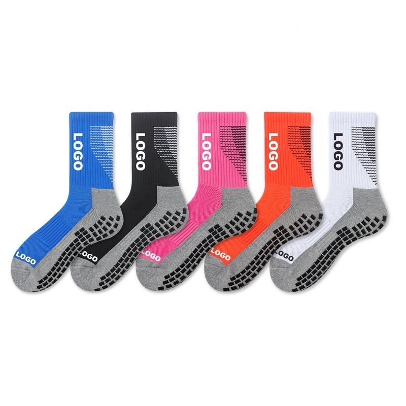 High Quality Custom Logo Anti Slip Socks Supplier Professional Athletic Knee High Crew Football Sport Non Slip  Soccer Grip Sock