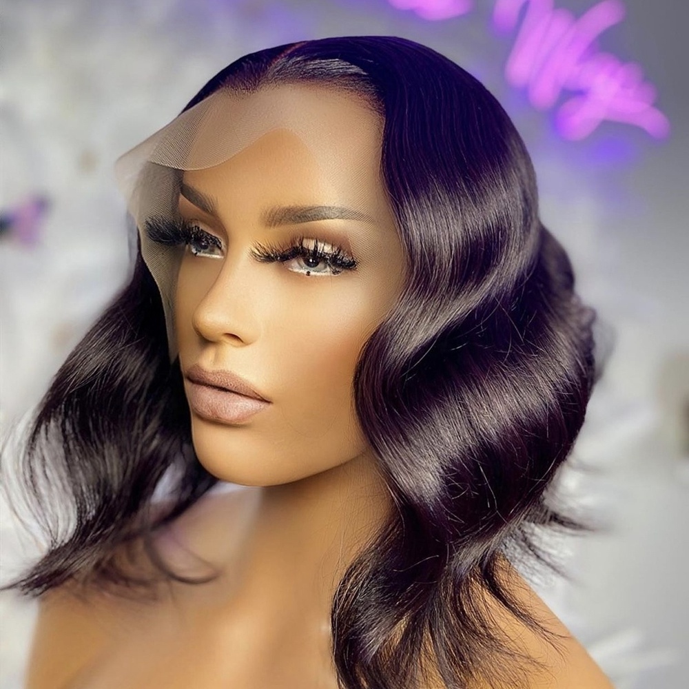 Peruvian Hair Pixie Cut Short Bob Body Wave Wigs Pre Pluck Human Hair Lace Front Mannequin Head Wigs For White Women Wholesale