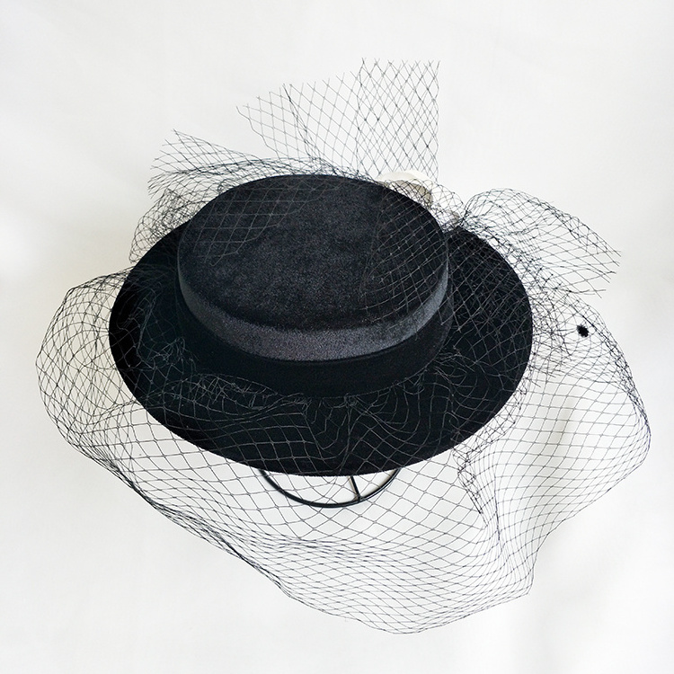 Newest design wedding dress hats Tea Party Kentucky Derby Hat black womens church hats