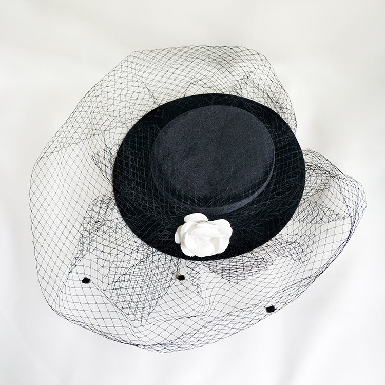 Newest design wedding dress hats Tea Party Kentucky Derby Hat black womens church hats