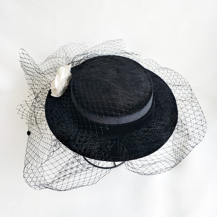 Newest design wedding dress hats Tea Party Kentucky Derby Hat black womens church hats