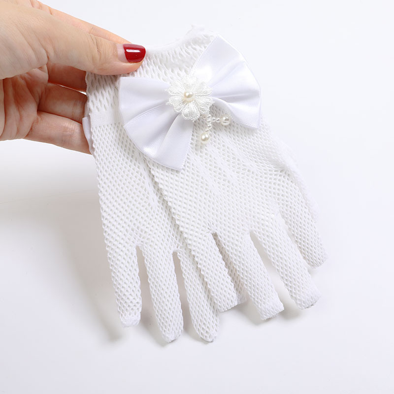 Wholesale children dress accessories Short wrist gloves party festival wedding girls net gloves