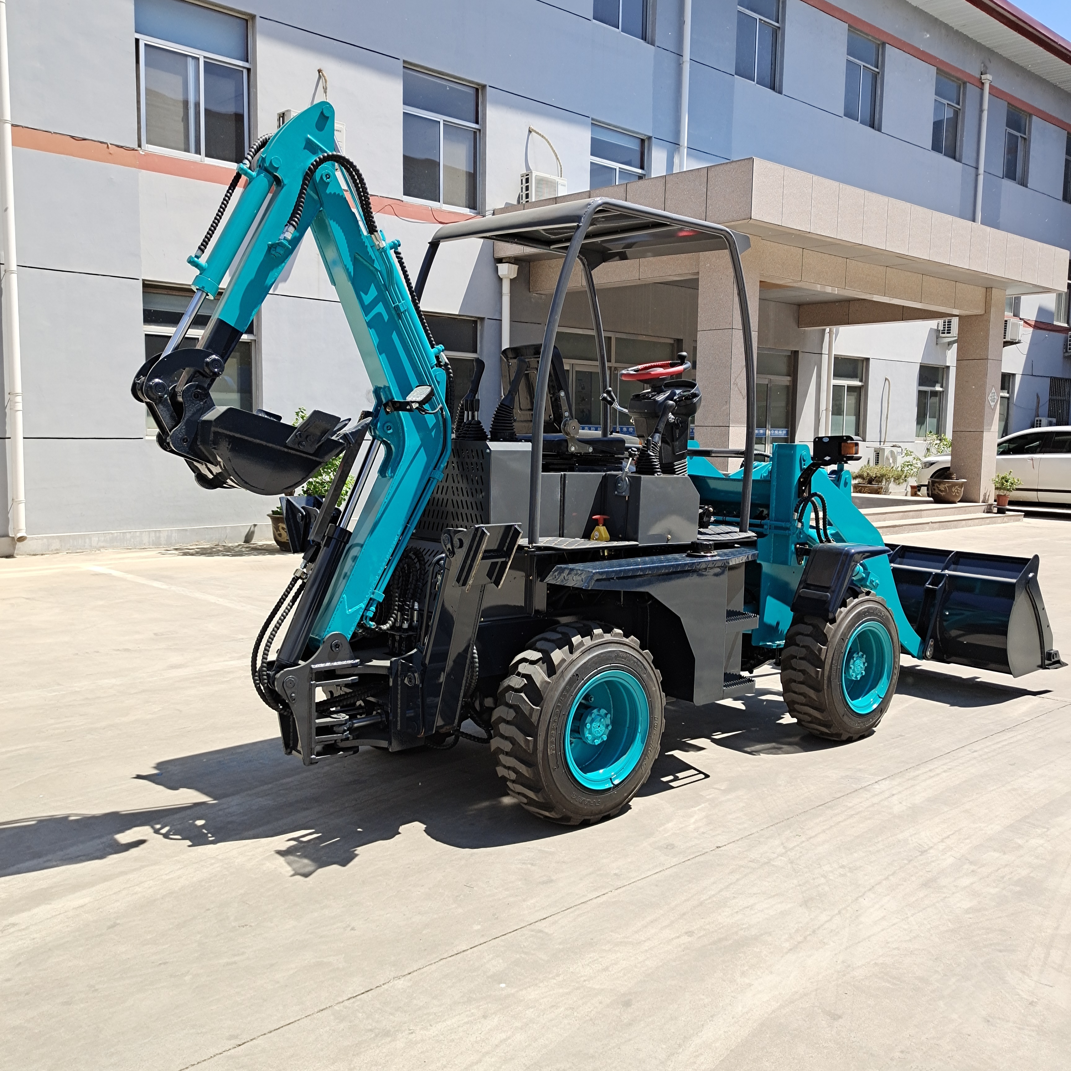 Mini backhoe loader with open cab compact backhoe in Romania