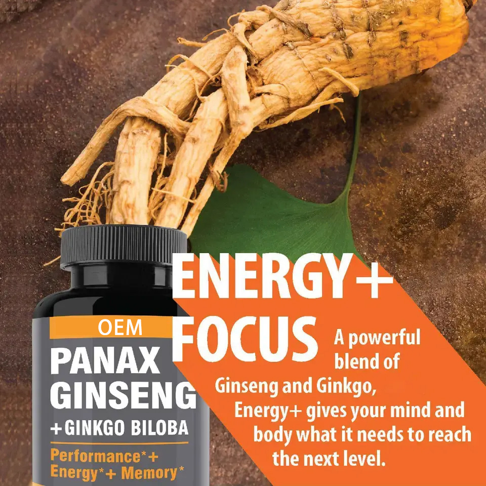 Factory Direct Sales OEM Men and Women Improve Memory & Concentration ginkgo biloba panax ginseng capsules