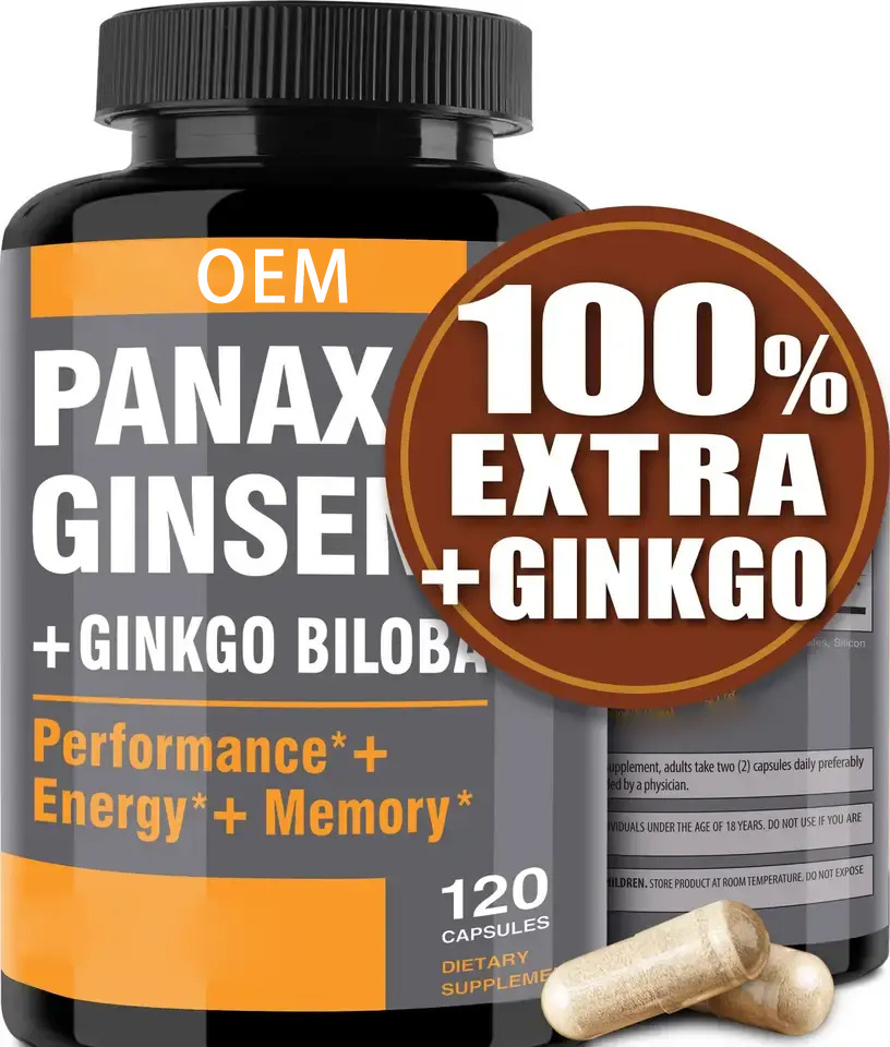 Factory Direct Sales OEM Men and Women Improve Memory & Concentration ginkgo biloba panax ginseng capsules