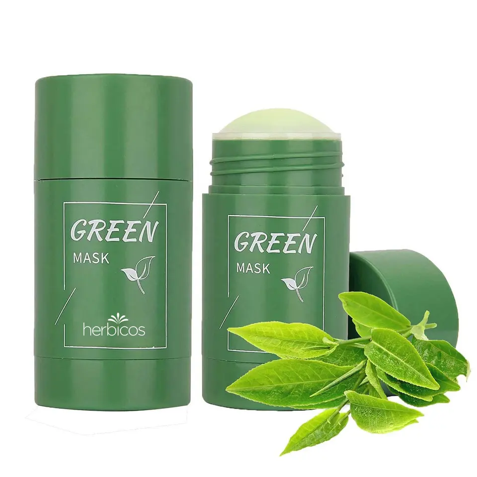 Herbicos Private Label Green Tea Clay Stick Facial Cleansing Skin Care Purifying Mud Natural Organic Mud Facial