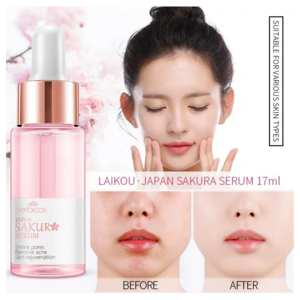 Herbicos Japan Sakura Face Serum 17ml Shrink Rejuvenation Acne Whitening Spot Wrinkle Removal Skin Rejuvenation Facial Vitamin C