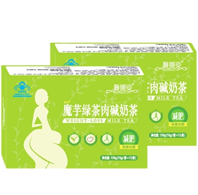 Magic good tastes Konjac green tea polyphenol L-carnitine Chinese slimming milk tea for loss weight