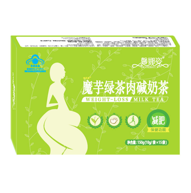 Magic good tastes Konjac green tea polyphenol L-carnitine Chinese slimming milk tea for loss weight