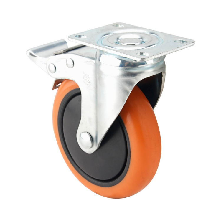 Best Selling 150Kg Light Duty Industrial Caster Wheels Total Brake Zinc Plated Polypropylene Castors OEM ODM Retail Herdar