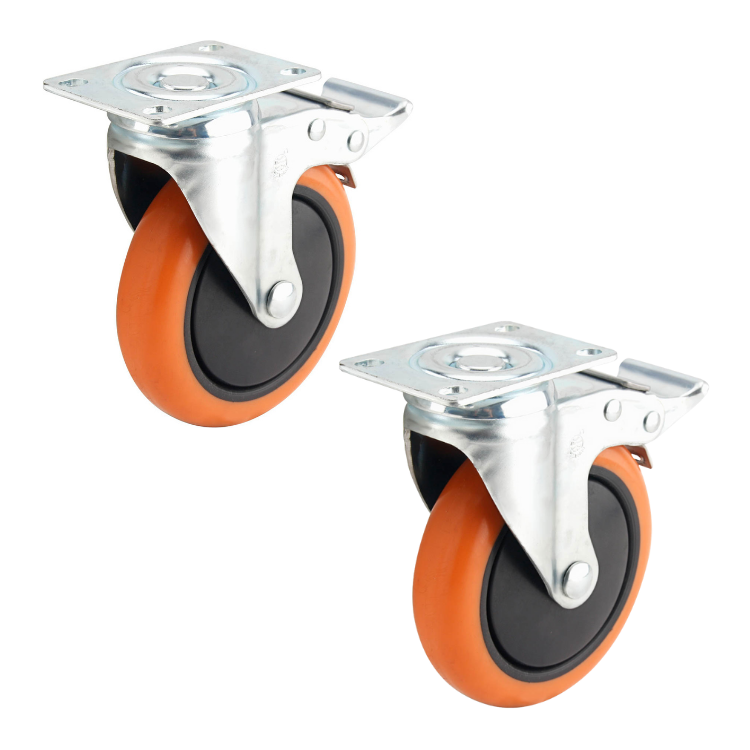 Best Selling 150Kg Light Duty Industrial Caster Wheels Total Brake Zinc Plated Polypropylene Castors OEM ODM Retail Herdar