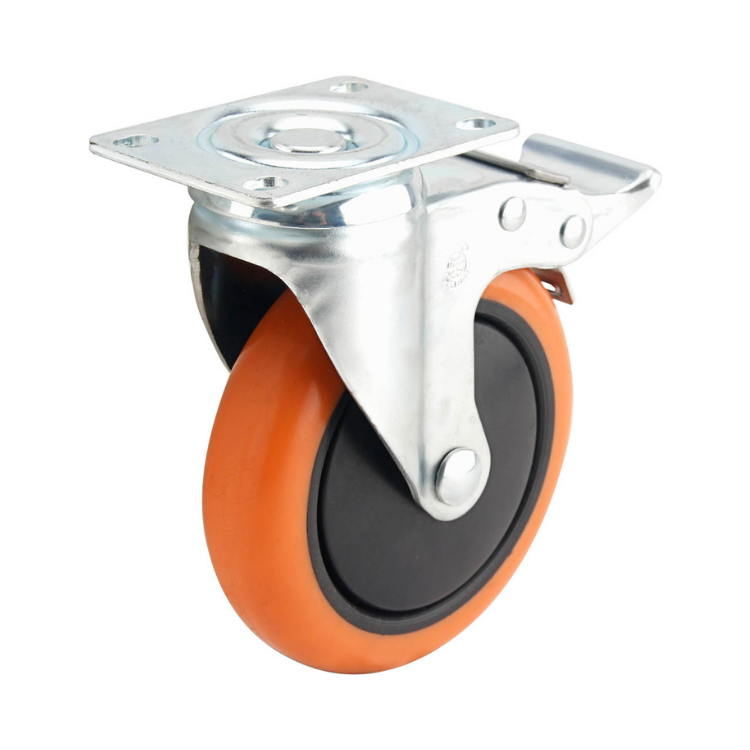 Best Selling 150Kg Light Duty Industrial Caster Wheels Total Brake Zinc Plated Polypropylene Castors OEM ODM Retail Herdar