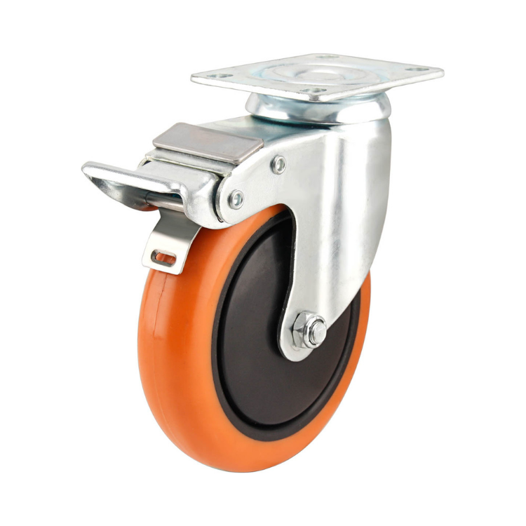 Best Selling 150Kg Light Duty Industrial Caster Wheels Total Brake Zinc Plated Polypropylene Castors OEM ODM Retail Herdar