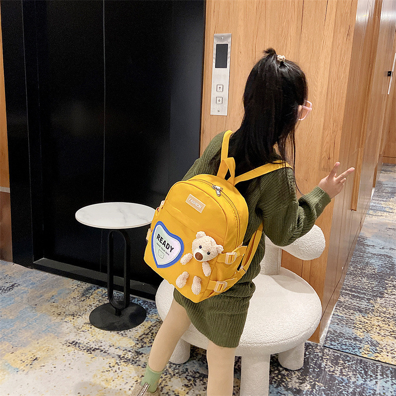 Cartoon Bear Canvas School Bags Children Backpacks Kindergarten Animal Kids Backpack Children School Backpack for Girls Boy Bag