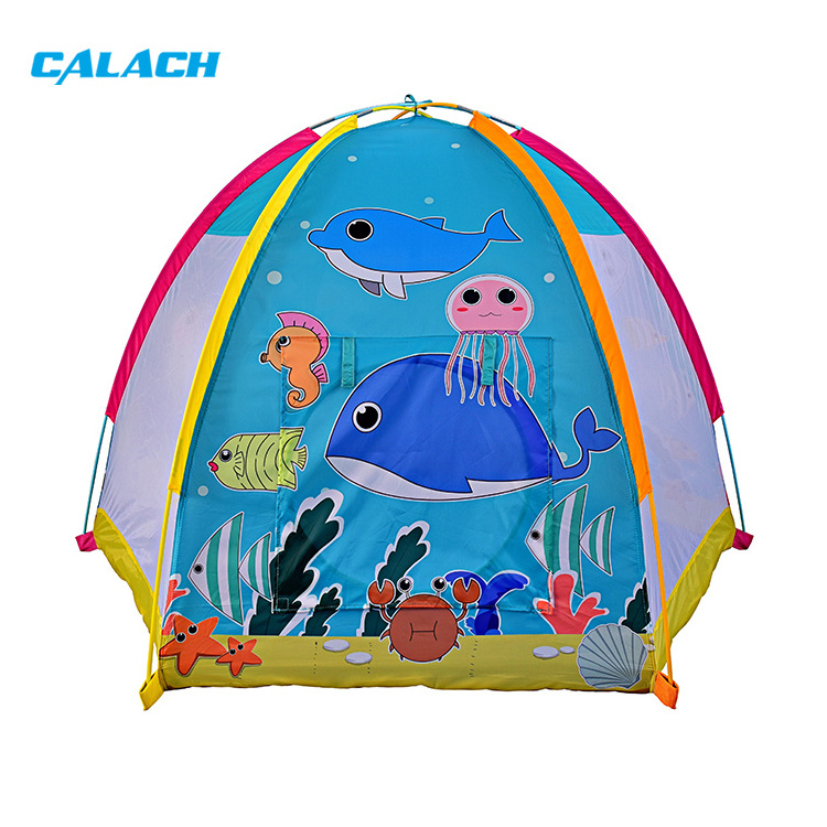 Kids playing tent 1-2 person sea animals prints camping tent indoor outdoor tent for children