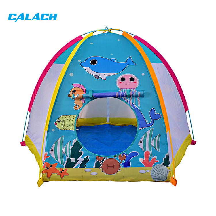 Kids playing tent 1-2 person sea animals prints camping tent indoor outdoor tent for children