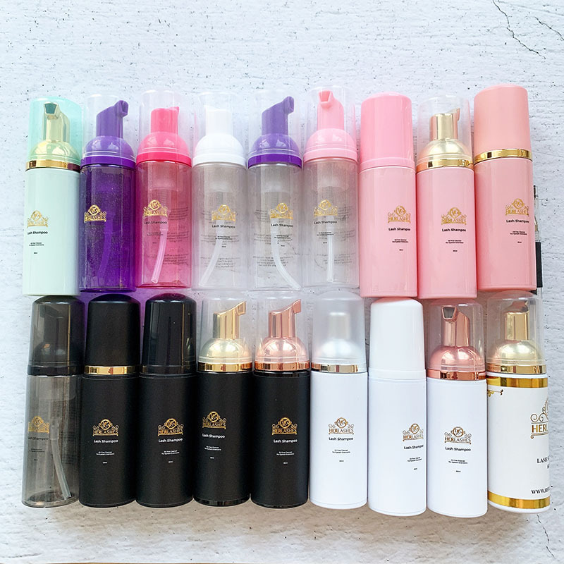 Wholesale Organic Mild Eyelash Shampoo Bottle Set Lash Cleaner Foam Bottle For Eyelash Extensions