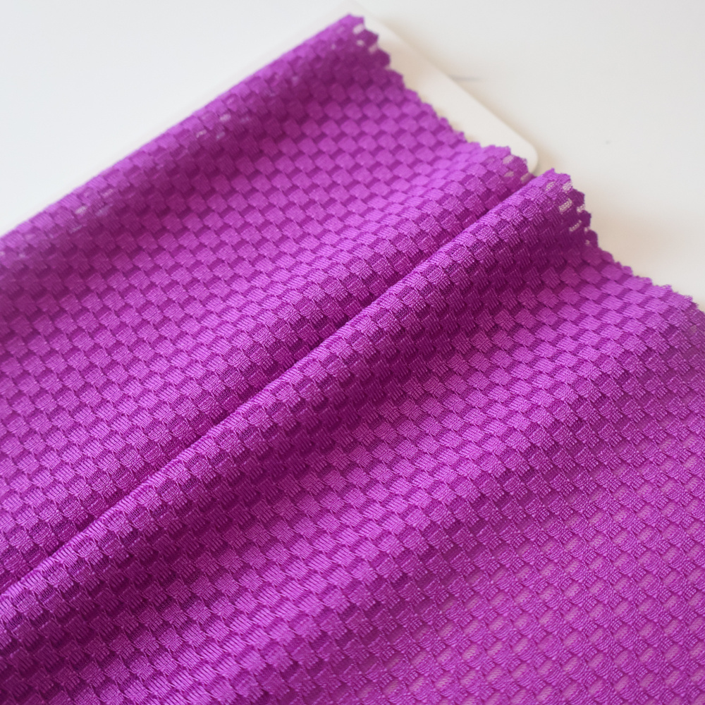 Custom Square Mesh Stretch Dyed Fabric 92 Polyester 8 Spandex Clothing Fabrics