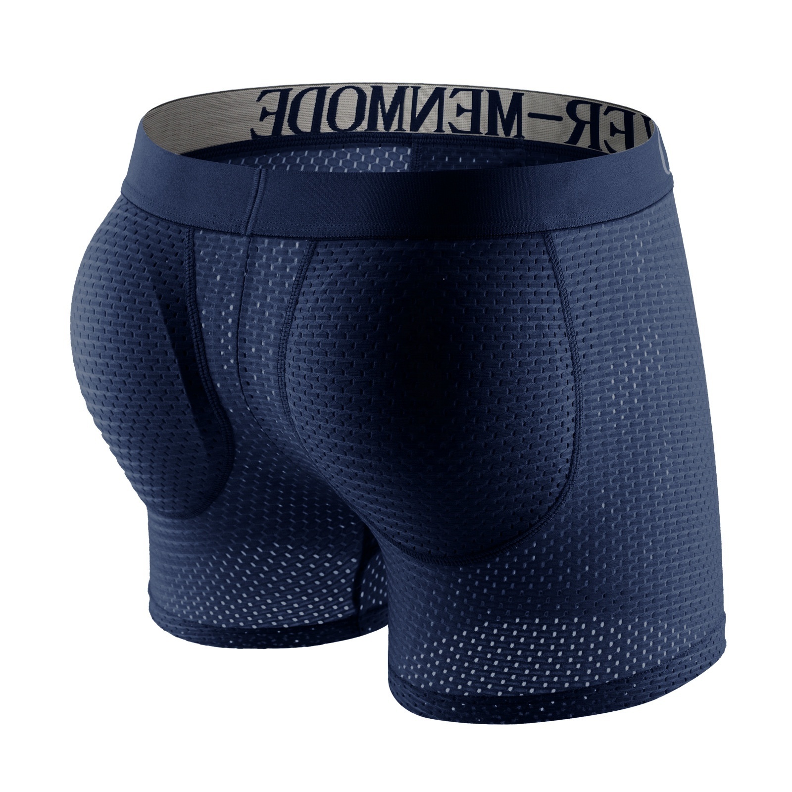 Wholesale high quality sexy buttocks men's briefs low waist mesh breathable push up cup briefs removable padded shorts