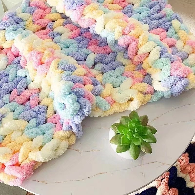 Factory Price Wholesale Varied Colors Chunky Chenille Yarn For Arm Knitting