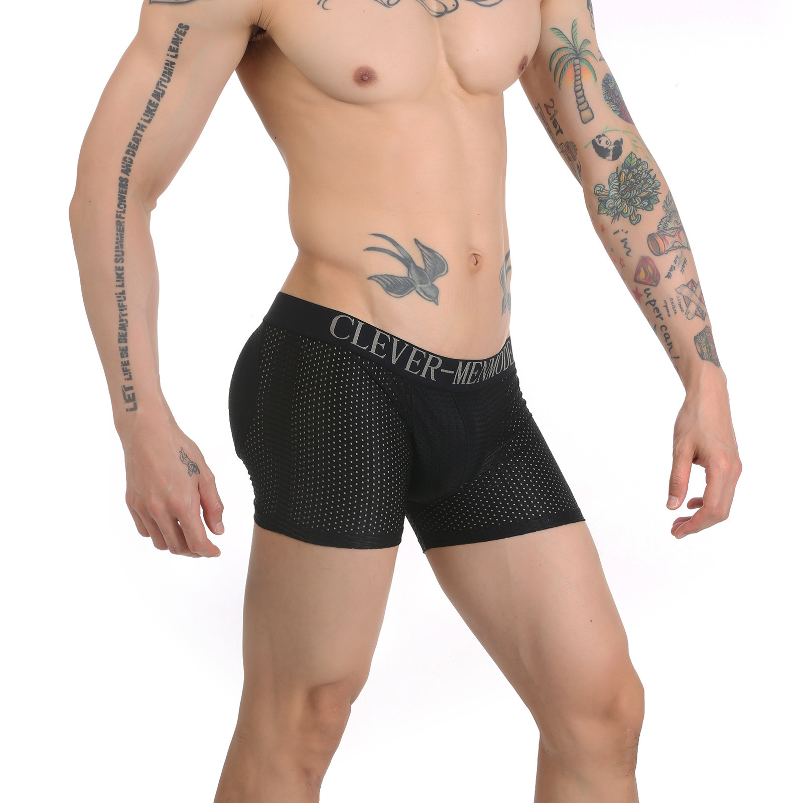 Wholesale high quality sexy buttocks men's briefs low waist mesh breathable push up cup briefs removable padded shorts