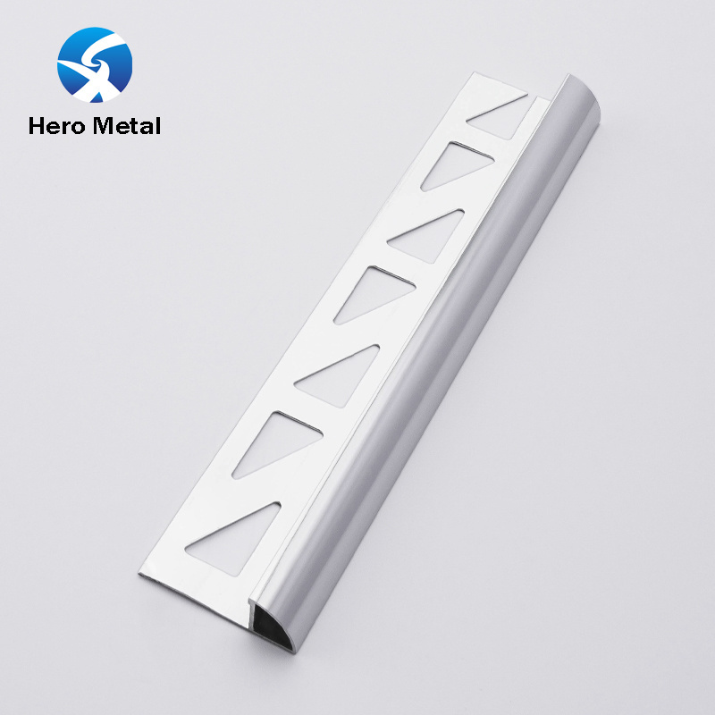 Background Profiles Fluted Panel hero Metal decorative  For Ceramic mirror finish trim grey round shape Tile edges corner strip