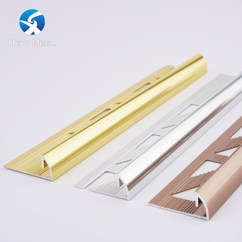 Background Profiles Fluted Panel hero Metal decorative  For Ceramic mirror finish trim grey round shape Tile edges corner strip