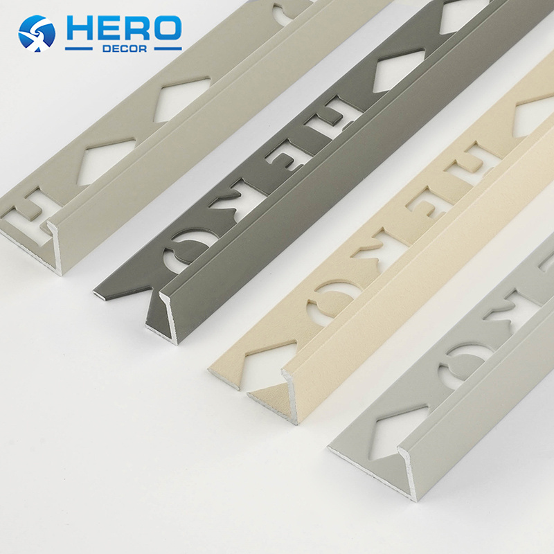 Tile Trims Factory Customized Floor Metal Border Strip L Shape  Aluminum Corner Tile Edge Trim for Wall