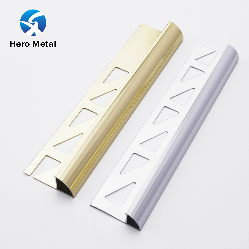 Background Profiles Fluted Panel hero Metal decorative  For Ceramic mirror finish trim grey round shape Tile edges corner strip