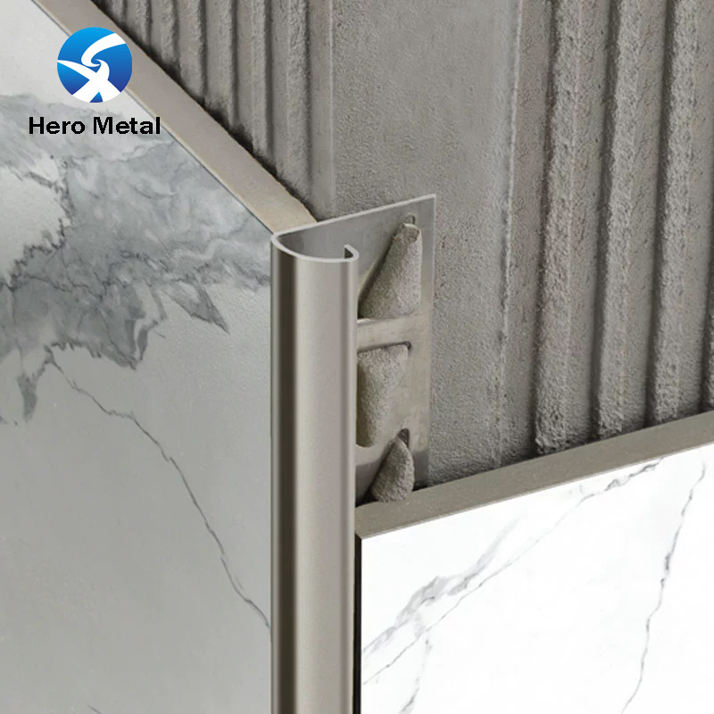 aluminum Background Profiles Fluted Panel Include ceramic Corner Trim Stainless Steel round shape Edge strip