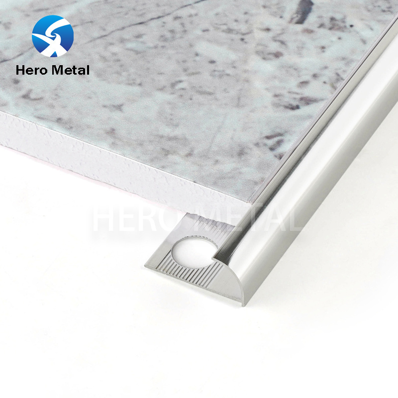 high hot selling shiny 2.5m aluminum Profiles Fluted Panel Include Adhesive Tile Trim corners round shape strip