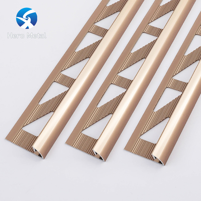 Background Profiles Fluted Panel hero Metal decorative  For Ceramic mirror finish trim grey round shape Tile edges corner strip