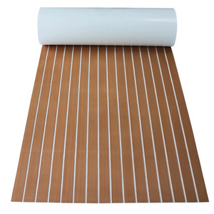 HEROES High Quality Light Brown White Eva Foam Yacht Boat Flooring Modern Design 6mm Brushed Thickness Wholesale boat floor