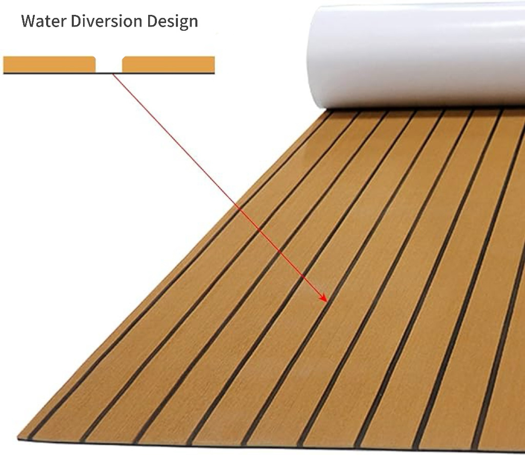 HEROES Eva Foam Anti UV Marine Deck Modern Durable 3M Adhesive Synthetic Teak Yacht Carpet Outdoor Boat Flooring