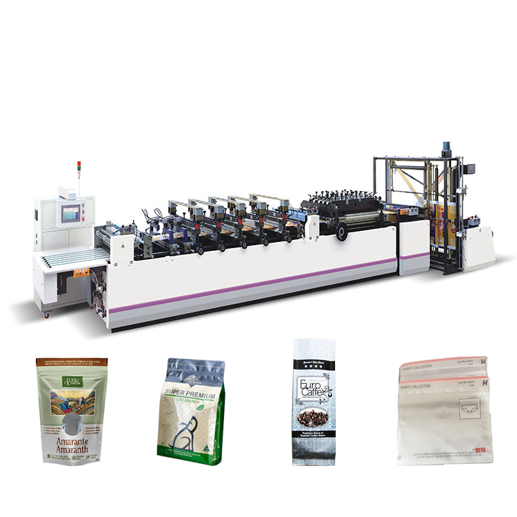 ziplock mylar snack packaging bag making machine laminated paper PE doypack self stand zipper pouch making machine