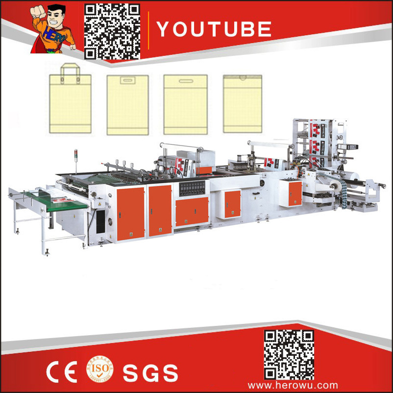 Fully Automatic Non Woven Bag Making Machine Shopping Bag Plastic T Shirt Bag Two-line Making Machinery PE Food Packaging